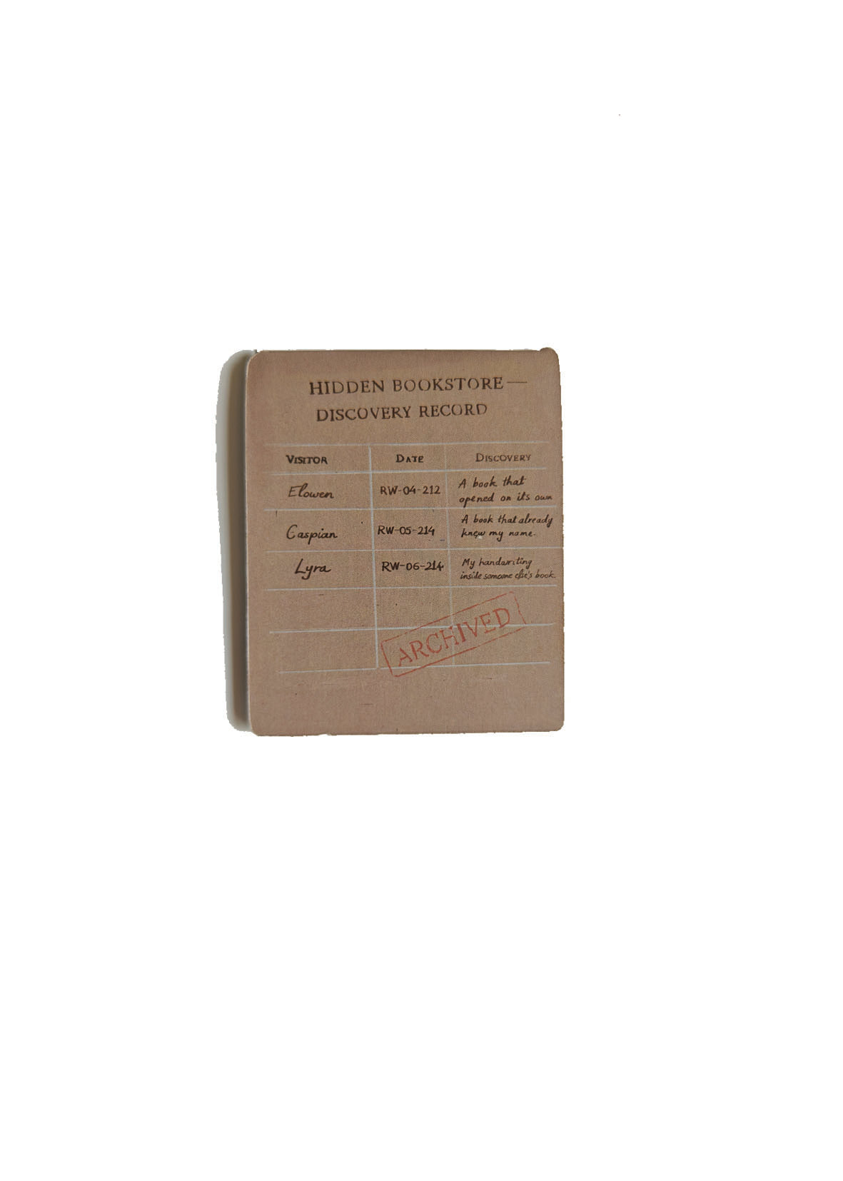 Magnetic Bookmark | Hidden Bookstore Discovery Record