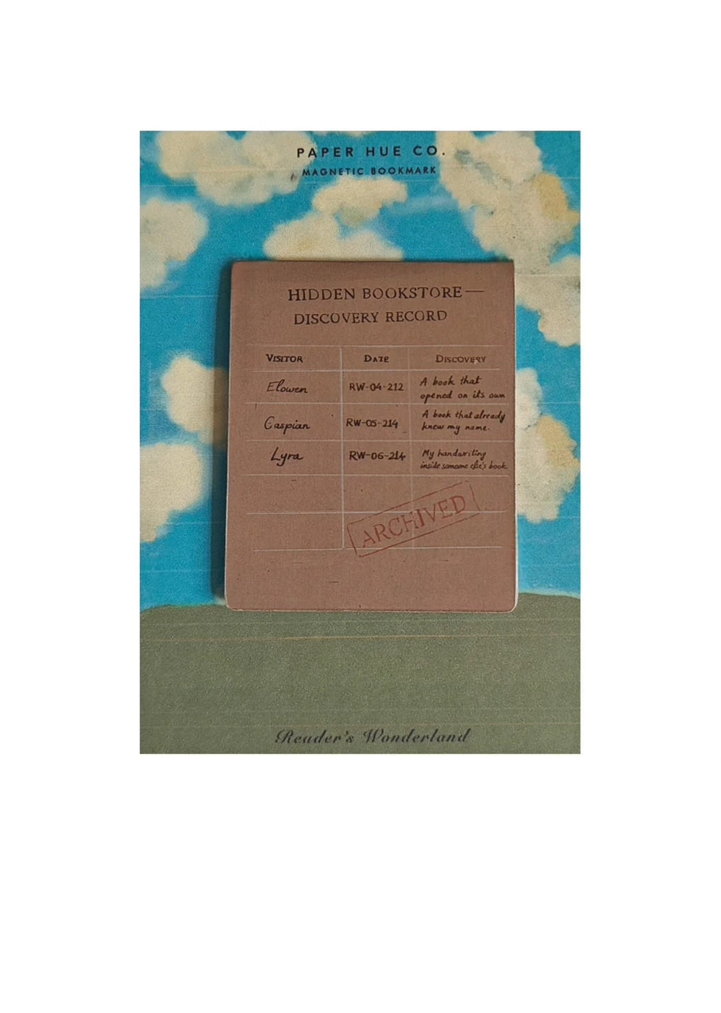 Magnetic Bookmark | Hidden Bookstore Discovery Record